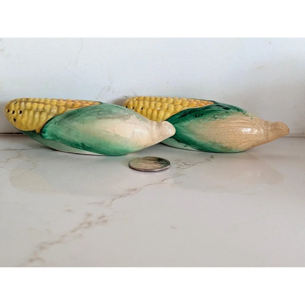 Vintage Corn on the Cob Salt and Pepper Shakers Set Ceramic Japan Mid Century